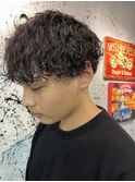 強め波打ちスパイラルパーマ×メンズ前下がりマッシュ!!