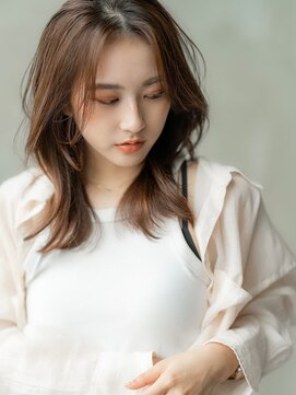 エースハバナ 渋谷(1 HAVANA) 大人かわいい／20代30代／バングカット／オリーブベージュ