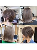 白髪ぼかし/イメチェンヘアスタイル/前髪カタログ/ショートボブ