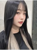 "インナーカラーホワイトシルバー