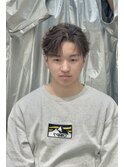 大宮フェザーショート大人フェザーパーマミルクティーブラウン