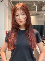 アルバム 銀座(ALBUM GINZA)&nbsp;顔周りレイヤー前髪カット韓国ヘアロング_F20381