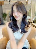 セミロング30代40代ストレートレイヤー前髪なし前髪あり表参道