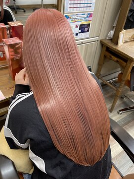 ラヴィエール(LAVIERE by R-EVOLUT) ピンクベージュ/ダブルブリーチカラー/髪質改善トリートメント柏