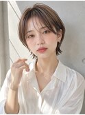 【NOA】丸みハンサムショートシースルーバングブラウンベージュ