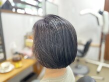 ホワイトアンドブラックの雰囲気（乾かすそして手での仕上げ＊ショート）