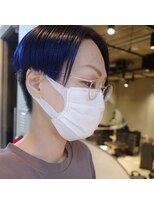 ビビト(bibito)&nbsp;bibito Aラインボブハンサムショート　ハイトーンブルーヘア