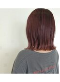 切りっぱなしボブ×ピンクモーブ
