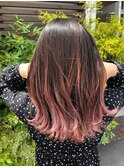 ≪宝塚/ヘアカラー≫ベージュピンク×バレイヤージュ×ブリーチ