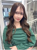 韓国風くびれカール/ヨシンモリ/ロング/ミルクティーブラウン