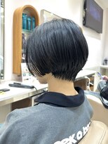 ピークアブー アヴェダ ギンザシックス(PEEK-A-BOO AVEDA GINZASIX) 黒髪ハンサムショート　グラボブ　前髪なし　ショートボブ