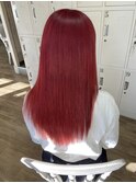 韓国風カラー　レイヤーカット　赤髪カラー