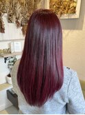 ロング×ボルドーカラー