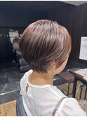 くびれショート オレンジブラウン ショートレイヤー 30代40代