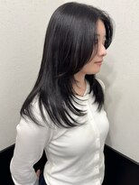 ラグナ(LAGUNA)&nbsp;レイヤーカット/暗髪透明感ダークグレイ/セミロング/20代/30代