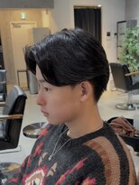 ブルニール 心斎橋(BLEUNIR) ハチ張り解消 似合わせカット センターパート フェザーパーマ