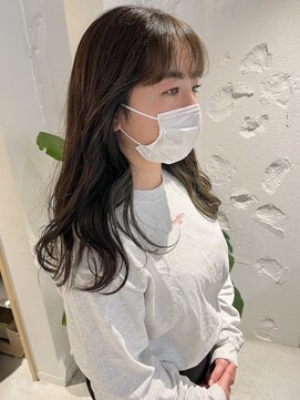 アンド グラフ(& Graph.) オリーブベージュ透明感カラー顔まわりカット