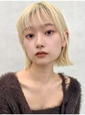 元町石川町レイヤーカット韓国ダブルカラー顔周り前髪カットボブ