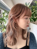 フラッグ ヘアー 天神西通り店(Flag HAIR)&nbsp;ハイトーン　ダブルカラー　セミロング