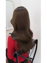 シェノン 西梅田(CHAINON)&nbsp;グレーベージュ/レイヤーロング/黒髪/前髪パーマ