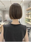 オリーブハイライト/ミニボブ/白髪ぼかし