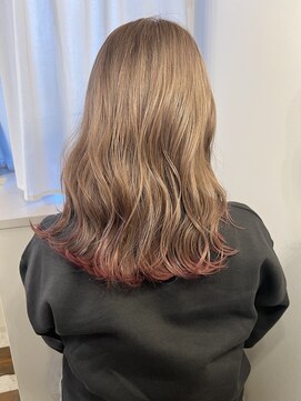 ココルアナ(coco luana) ミルクティー/裾カラー/エンドカラー/ピンク/ダブルカラー