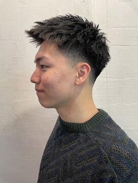 ビーバイエイトジェンツ(Bee by EIGHT GENTS) ダークアッシュアッシュブラックカルマパーマベリーショート