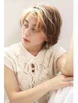 アムネシア 三軒茶屋(AMNESIA)&nbsp;透明感カラー/耳かけボブ/オリーブベージュボブ