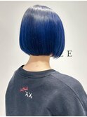 ブルーカラー/切りっぱなしボブ