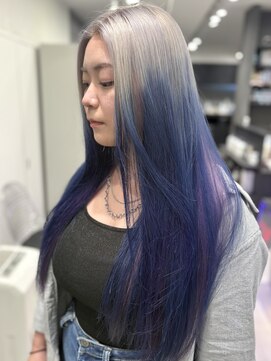 いろあそび 八王子 【ルーツカラー】ホワイト×ネイビー×バイオレット