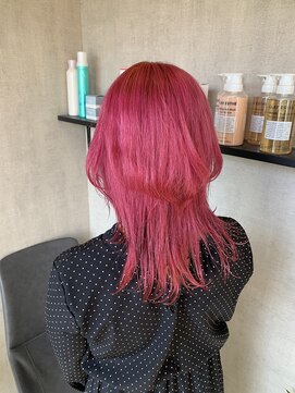 トリコ(ToricO) アプリコットピンク　ブリーチデザイン　ダブルカラー　暖色系