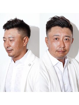 トリム 渋谷(trim.) サーフカール/刈り上げセンターパート/ブルーブラック[渋谷]
