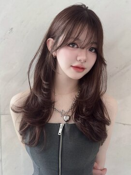 サイン 渋谷(SIGN) 韓国ヘアーハッシュカットレイヤーカットグレージュブリーチ無し