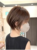 40代50代白髪ぼかし銀座ショートボブ大人かわいい前髪ありE