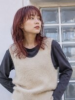ドット ヘアー ジェム(dot.hair gem)&nbsp;ウルフパーマ/カシスブラウンカラー/レイヤーカット
