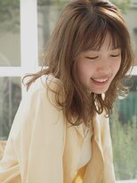 ウクラ バイ レシッド 池袋(uchla by rcid) 顔周りくびレイヤーこなれミディウェーブ×シアーカラーベージュ