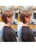 ネオリーブ モカ 川崎チネチッタ店(Neolive mocca)&nbsp;頭の形が綺麗に見える襟足スッキリ丸みショート　ブラウン　川崎