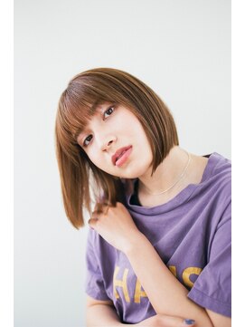 ピズム(PISM) 前髪ぱっつんイメチェンボブ/ショコラアッシュ/ヘルシースタイル