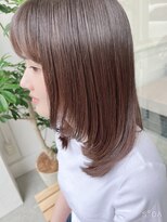 ラフランクリー(la frankly)&nbsp;ウェーブヘア/シアベージュ/バングカラー/シースルーバング