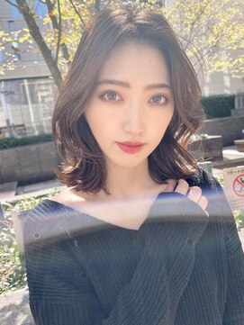 フラッグ ヘアー 天神西通り店(Flag HAIR) 大人ミディアム☆くびれボブ透明感イルミナカラー