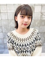 トゥコ(tuco)&nbsp;グレージュ　ボブ　切りっぱなしボブ　前髪