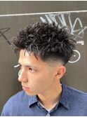 ソフトスパイキーショートメンズショート刈り上げフェード