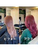  #ベリーピンク #韓国ヘア #次回も期待