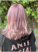 美髪/切りっぱなしボブ/ピンクブラウン/エアリーロング/北習志野