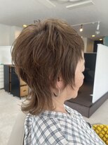 トゥットヘアー(Tutto hair)&nbsp;髪型透け感バングウルフプチハッシュカットチョコレートブラウン