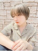 オリーブベージュウェットヘア×前髪ショート×横浜
