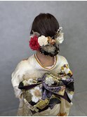 成人式和装ヘアセット大人シニヨンまとめ髪お団子ヘア