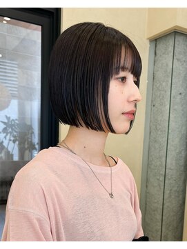 スニュウ(snuw) 切りっぱなしボブマロンベージュラベンダーミルクティ