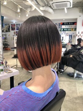 トーキョー オタクヘアー(TOKYO OTAKU HAIR) 毛先ブリーチ オレンジブラウン 裾カラー ダブルカラー