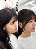 韓国ヘア　2wayバング  レイヤーカット くびれヘア  顔周り